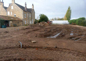 Hall Farm Garden - New lawn area before